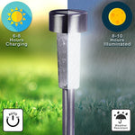 Stainless Steel Solar Powered LED Pathway Light, 6pk