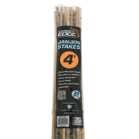 Grower's Edge® Natural Bamboo Stakes, 4ft, 25 Pack